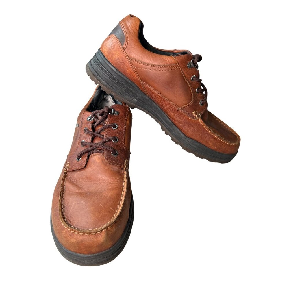 Abeo Rayburn Slip Resistant Shoes Men's Sz 12 Brown Leather Casual Oxfords Laces